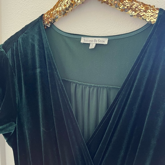 Green Velvet Maxi Dress Brand New - Picture 3 of 6